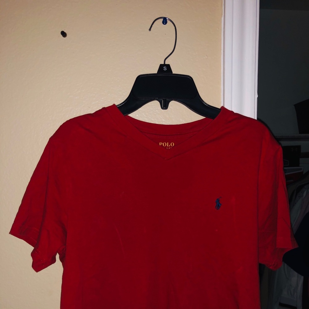 red polo shirt